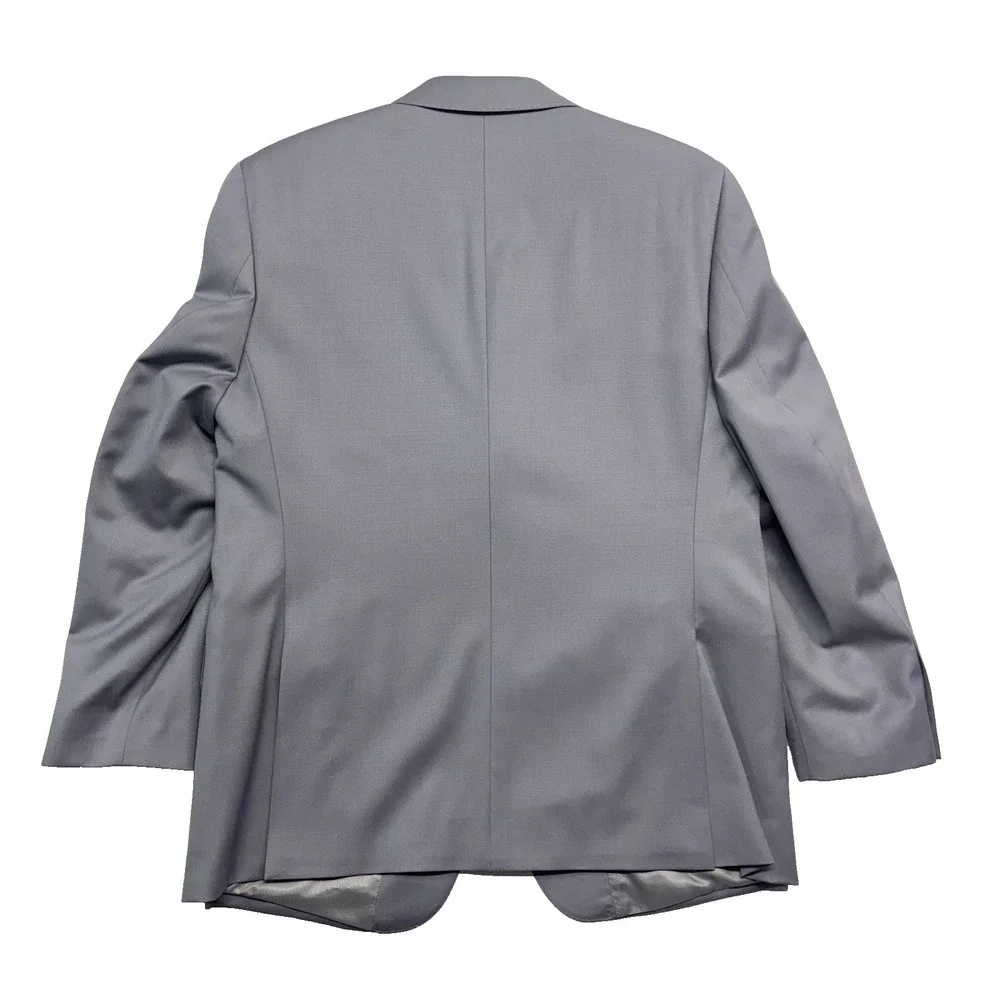vtg Studio Milano Italy 40S 34x29 Gray 2pc Pant Suit 100% Wool Pleated‎ Cuffed